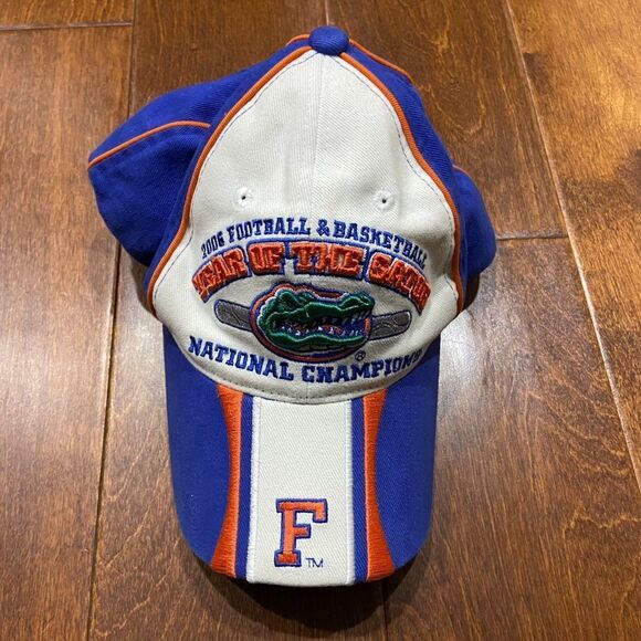 NCAA Florida Gators 2006 Football Basketball Champions Hat Blue Orange One Size - Picture 3 of 7